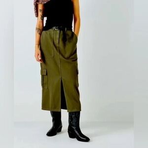 JASON WU Cargo Army Green Midi Skirt XS Casual Grunge Weekend
